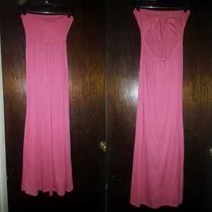 Pink/ Coral Maxi Dress Open Back Size M/L